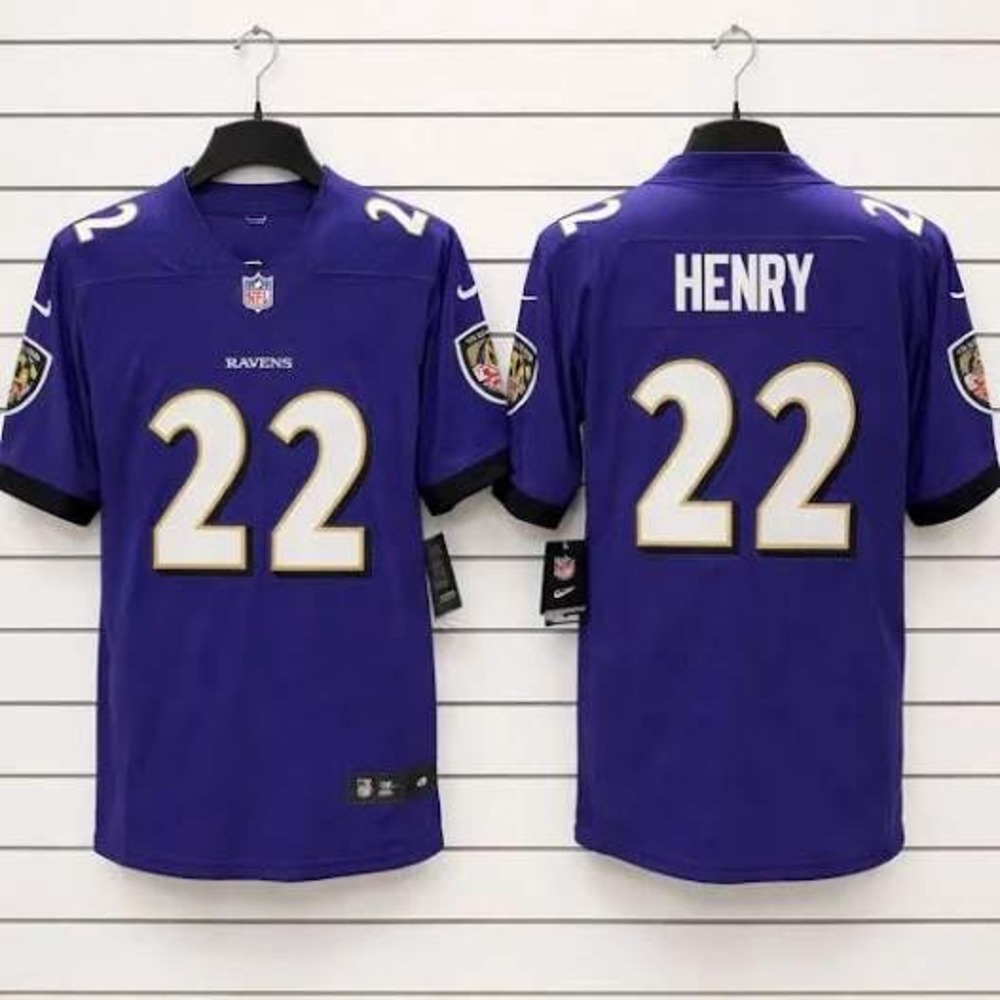Nike‎ Baltimore Ravens Derrick Henry Jersey #22 NFL Youth Kids S Purple Football
